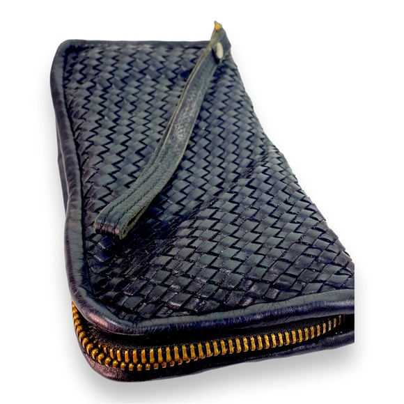 Leatherock Handbags - Platania woven Italian leather wristlet wallet